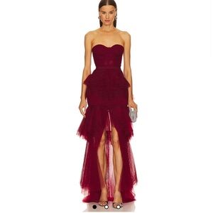 Michael costello alai gown burgundy